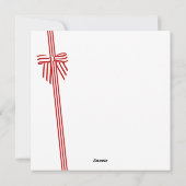 Carte de vœux photo de vacances avec nœud rayé (Dos)