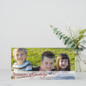 Carte de vœux photo de vacances avec oiseau sarcel (Debout devant)