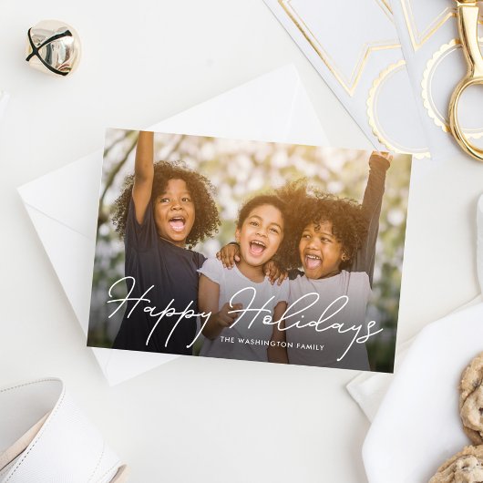 Carte de vœux photo de vacances avec une écriture 