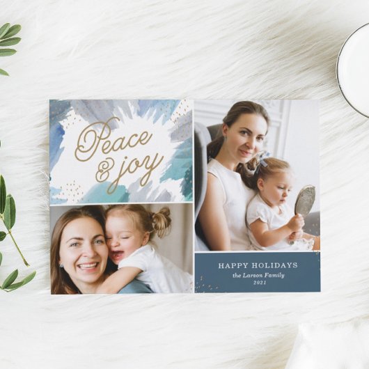 Carte de vœux photo de vacances céruléen