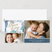 Carte de vœux photo de vacances céruléen (Devant / Derrière)