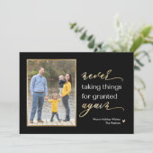 Carte de vœux photo de vacances couleur modifiable (Debout devant)