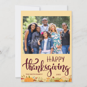 Carte de vœux photo de vacances de Thanksgiving à