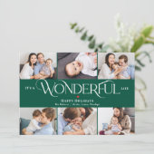 Carte de vœux photo de vacances éditable Wonderful (Debout devant)