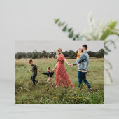 Carte de vœux photo de vacances en feuille métalli (Debout devant)