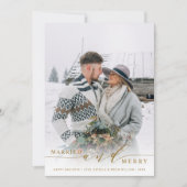 Carte de vœux photo de vacances en or pour jeunes  (Devant)