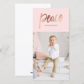 Carte de vœux photo de vacances en or rose avec fi (Devant / Derrière)