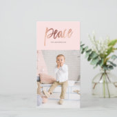 Carte de vœux photo de vacances en or rose avec fi (Debout devant)