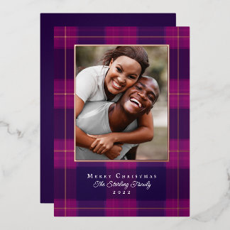 Carte de vœux photo de vacances en Rose Gold et pl