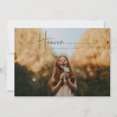 Carte de vœux photo de vacances en vert forêt mode (Devant)