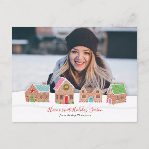 Carte de vœux photo de vacances Gingerbread Street