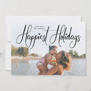 Carte de vœux photo de vacances la plus heureuse e