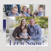 Carte de vœux photo de vacances Let it Snow (Devant / Derrière)