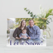 Carte de vœux photo de vacances Let it Snow (Debout devant)