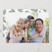 Carte de vœux photo de vacances Modern Leaf Merry (Devant / Derrière)