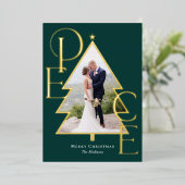 Carte de vœux photo de vacances moderne avec feuil (Debout devant)