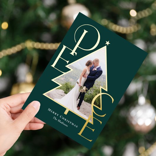 Carte de vœux photo de vacances moderne avec feuil