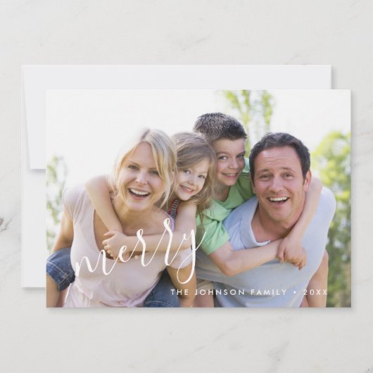 Carte de vœux photo de vacances Moderne Leaf (Devant)