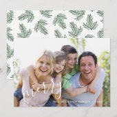 Carte de vœux photo de vacances Moderne Leaf (Devant / Derrière)