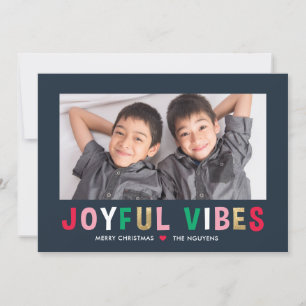 Carte de vœux photo de vacances modifiable Joyful 