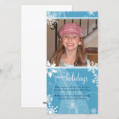 Carte de vœux photo de vacances Neige tourbillonna (Devant / Derrière)