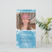 Carte de vœux photo de vacances Neige tourbillonna (Debout devant)