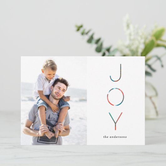 Carte de vœux photo de vacances Peinte avec Joie (Debout devant)