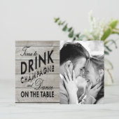 Carte de vœux photo de vacances pour boire du cham (Debout devant)