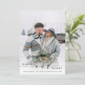 Carte de vœux photo de vacances pour jeunes mariés (Debout devant)