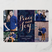 Carte de vœux photo de vacances Rose Gold Aurores  (Recto)