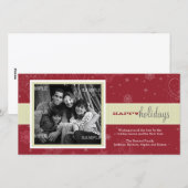 Carte de vœux photo de vacances ruban rayé (Devant / Derrière)