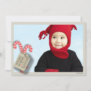 Carte de vœux photo de vacances sucrée Canne à suc