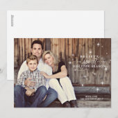 Carte de vœux photo de vacances Twinkle White Star (Devant / Derrière)