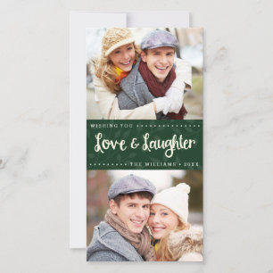 Carte de vœux photo de vacances verticale Amour et