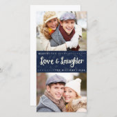 Carte de vœux photo de vacances verticale Amour et (Devant / Derrière)