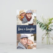 Carte de vœux photo de vacances verticale Amour et (Debout devant)