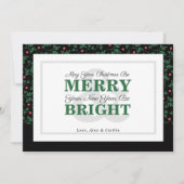 Carte de vœux photo de verdure de fêtes en typogra (Devant)