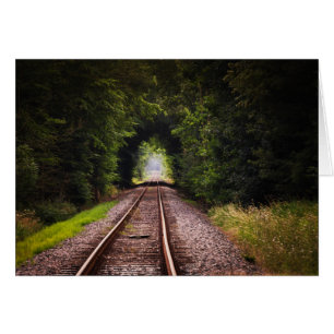 Carte de voeux photo de voies ferrées campagne pai