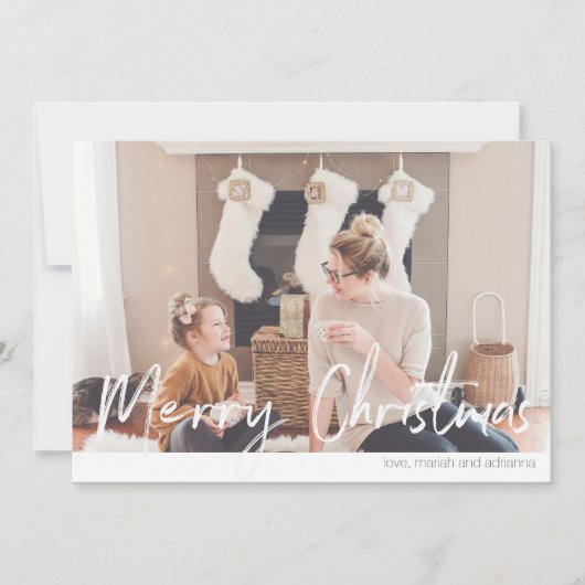 Carte de vœux photo d'écriture manuscrite moderne (Devant)