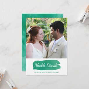Carte de voeux photo Diwali Watercolor moderne