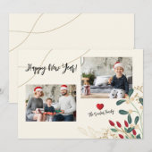 Carte de vœux photo du Nouvel An (Devant / Derrière)