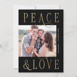 Carte de vœux photo éditable couleur amour paix