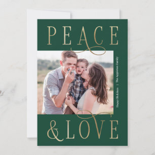 Carte de vœux photo éditable Loving Peace de fête