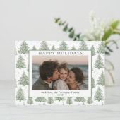 Carte de vœux photo élégante toile de vacances vin (Debout devant)