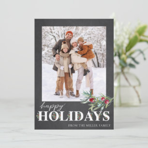 Carte de vœux photo Élégante Verte Joyeuses Fêtes