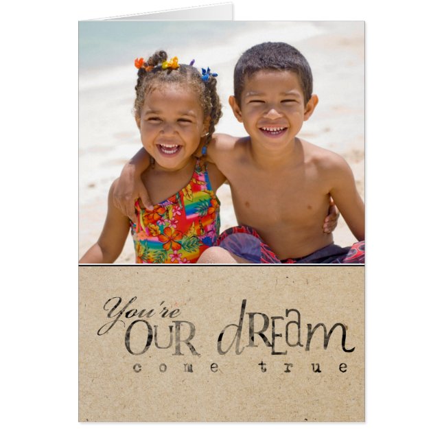 Carte de voeux photo Faire-part jour d'adoption (Devant)