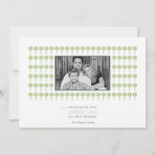 Carte de vœux photo festive à motif de bonbon angl (Devant)