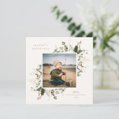 Carte de vœux photo festive de vacances avec feuil (Debout devant)