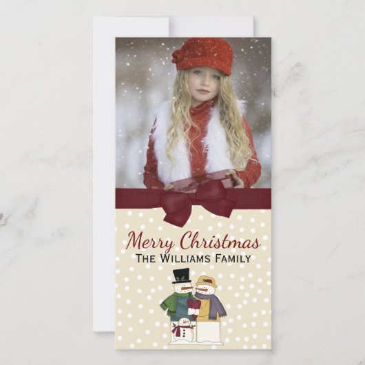 Carte de voeux photo Festive Snowmen (Devant)
