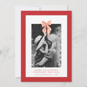 Carte de vœux photo Fête avec nœud papillon rouge 